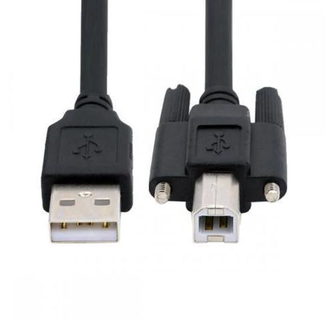 Main image of USB 2.0 Type-A Male to Type-B Thumbscrew Standard Male Mount Panel Type for Industrial Camera Robot Scanner Disk