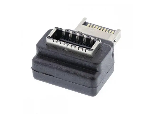 Alt view image 2 of 7 - Cable 20pin Type-E Male to Type-E USB 3.1 Front Panel Header Female Motherboard Extension Data Adapter 90 Degree Angled