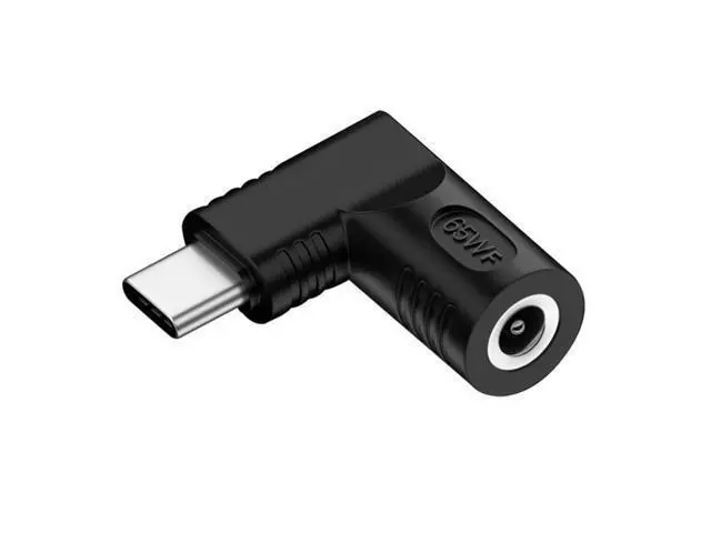 Alt view image 2 of 7 - HKCY DC Jack 5.5x2.5mm Input to USB-C Type-C Angled 90 Degree Power Plug Charge Adapter for Laptop Phone