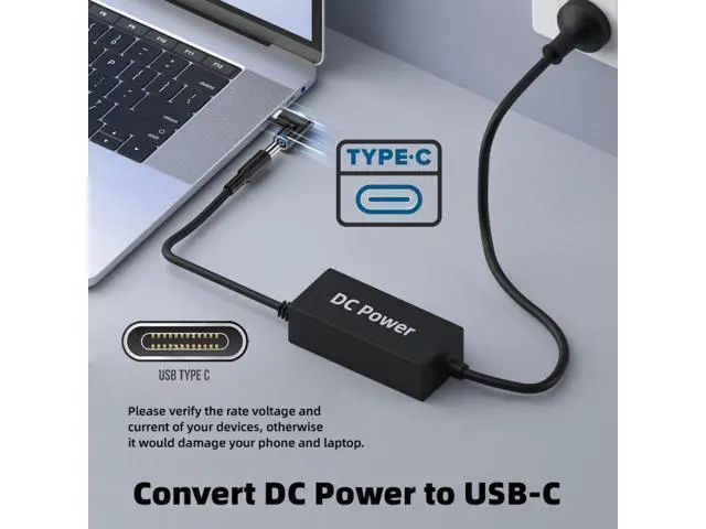 Alt view image 4 of 7 - HKCY DC Jack 5.5x2.5mm Input to USB-C Type-C Angled 90 Degree Power Plug Charge Adapter for Laptop Phone