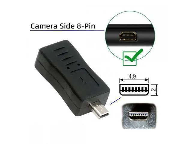 Alt view image 5 of 7 - 3pcs/set USB-C Type-C Micro Mini USB Female to Camera Mini 8P Data Power Adapter for Coolpix UC-E6 UC-E16 UC-E17 DSC-W DMC-S EX-Z