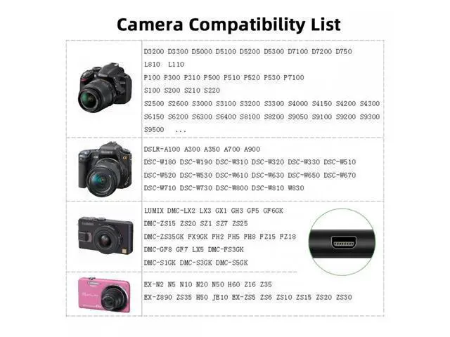 Alt view image 6 of 7 - 3pcs/set USB-C Type-C Micro Mini USB Female to Camera Mini 8P Data Power Adapter for Coolpix UC-E6 UC-E16 UC-E17 DSC-W DMC-S EX-Z