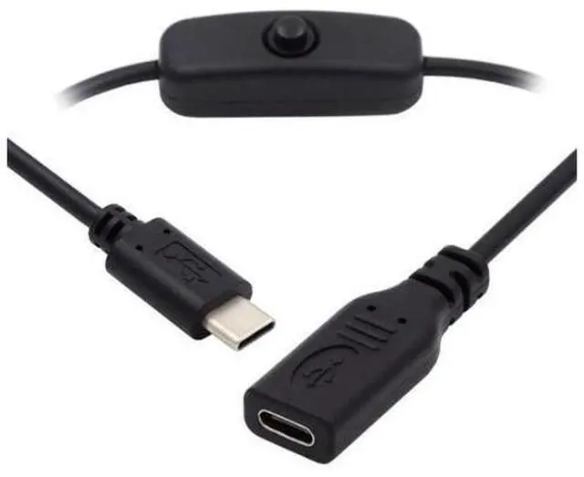 Main image of HKCY USB-C Cable with On Off Power Switch Button USB Type C Male to Female for Laptop Keyboard Raspberry Pi 4B