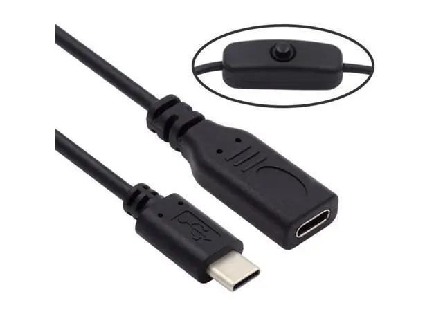 Alt view image 3 of 7 - HKCY USB-C Cable with On Off Power Switch Button USB Type C Male to Female for Laptop Keyboard Raspberry Pi 4B