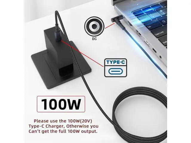 Alt view image 7 of 7 - 100W Type C USB-C Input to 20V DC 4.5*3.0mm Output Power 20V 5A 65W PD Charge Cable compatible with HP-Laptop