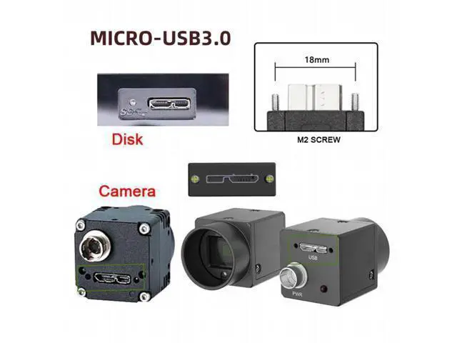 Alt view image 7 of 7 - HKCY 5Gbps USB-C Type-C Host to Micro USB3.0 Screw Mount 90 Degree Up Angled for Industrial Camera Storage