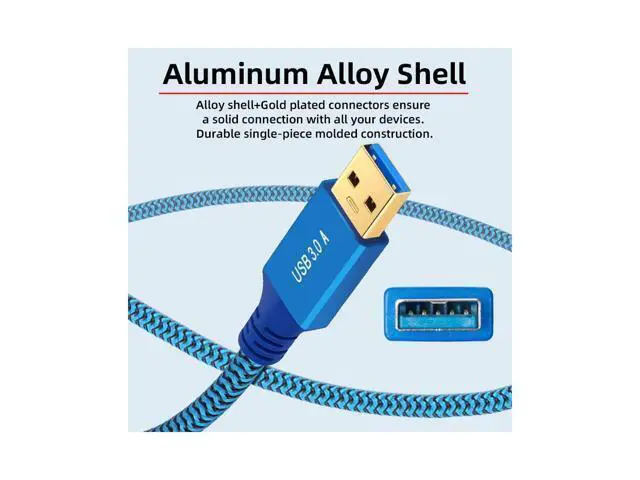 Alt view image 3 of 7 - 0.6M USB 3.0 Type-A Male to USB3.0 A Male Cable Extension Blue Sleeve 5Gbps for Disk SSD Camera Data