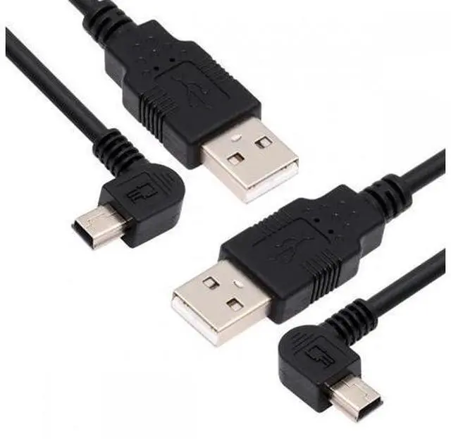Main image of 2pcs/lot Left & Right Angled Mini USB B Type 5pin Male 90 Degree to USB 2.0 Male Power Data Cable 50cm