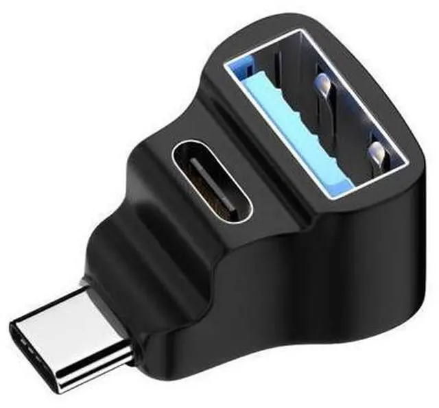 Main image of HKCY 10Gbps USB3.1 Type C Male to Dual Type-A OTG & Type-C Female Power Data Splitter Adapter Angled Compatible with Steam Deck Laptop