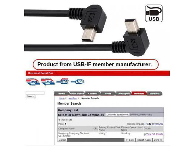 Alt view image 6 of 7 - 2pcs/lot Left & Right Angled Mini USB B Type 5pin Male 90 Degree to USB 2.0 Male Power Data Cable 50cm