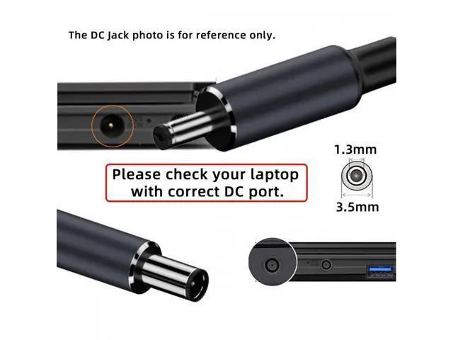 Alt view image 7 of 7 - Type-C USB-C Input to DC 3.5x1.35mm Jack Smart LED Display 100W Output Power 20V 5A PD Charge 65W Adapter for Laptop