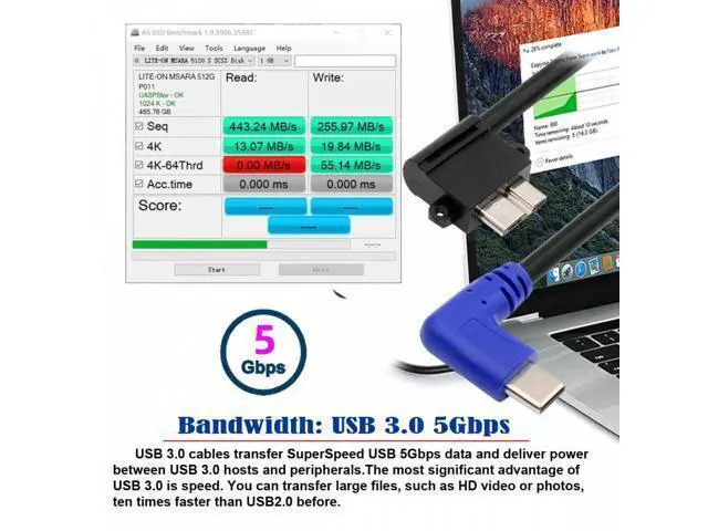 Alt view image 2 of 7 - Angled USB-C Type-C Host to Micro USB3.0 90 Degree Right Angled for Industrial Camera Storage Phone