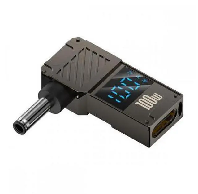 Main image of Type-C USB-C Input to DC 4.5x3.0mm Jack Smart LED Display 100W Output Power 20V 5A PD Charge 65W Adapter Compatible with DELLLaptop