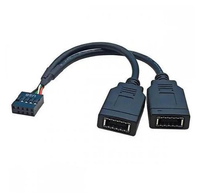 Main image of Cable Dual Port USB 3.1 Front Panel Socket Key-A Type-E to USB 2.0 9Pin 10Pin Mainboard Header Male Extension Cable