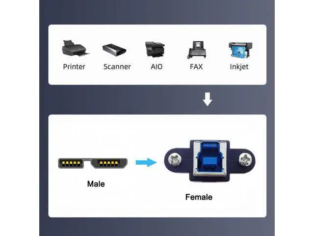 Alt view image 7 of 7 - USB 3.0 Type-B Female to USB3.0 Micro-B Male Cable Extension 5Gbps for Disk SSD Camera Data 30cm