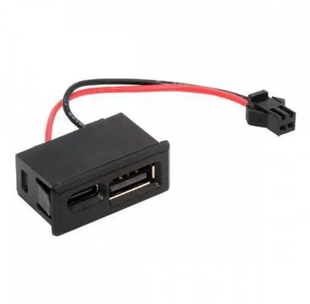 Main image of DIY OEM Type-A & Type-C Female Socket Horizontal to 2Pin Header Cable Pitch=2.54mm Latch Mount Type DC 5V Power