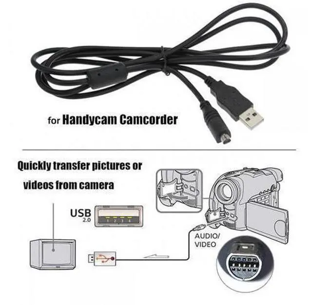 Alt view image 6 of 7 - Cable USB2.0 Type-A Host to Camcorder 10Pin Data Power Cable VMC-15FS for 10Pin DCR-705E 602E SR42 605E HC46E DVD7E 803E 805E
