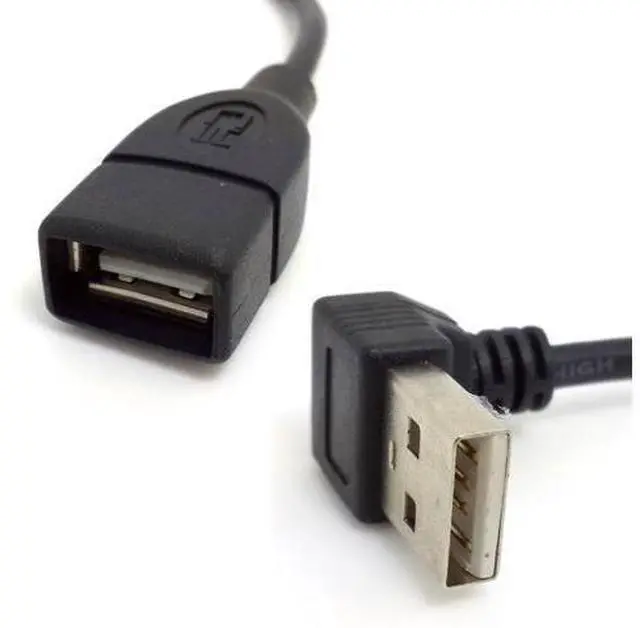 Main image of USB 2.0 Type-A Male to USB Female M-F Extension Cable 20cm 90 Degree Down Angled Type