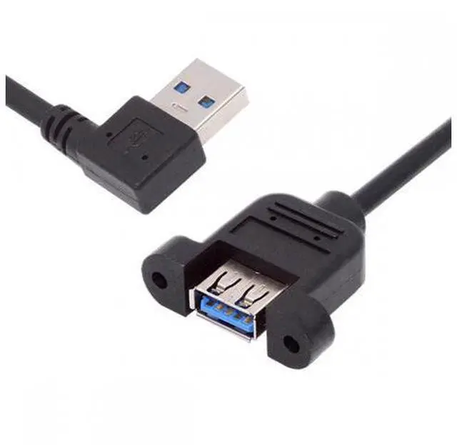 Main image of Left Angled USB 3.0 Male to Female Type-A Panel Type Header Cable 90 Degree Connector 30cm