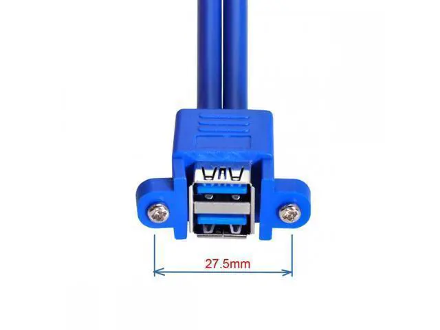 Alt view image 2 of 7 - Stackable Dual USB 3.0 Male to Female Type-A Panel Type Header Cable Dual Ports 50cm