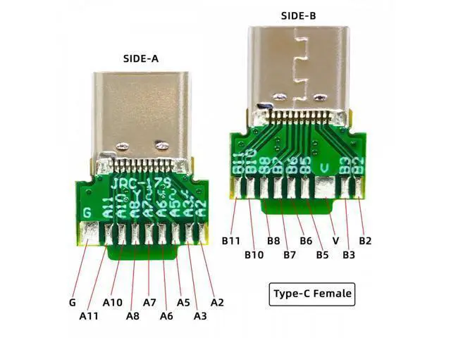 Alt view image 7 of 7 - 2pcs/lot OEM DIY USB-C USB 3.1 Type-C Male & Female Plug Socket Connector Solder Type with PCB