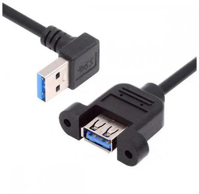Main image of Down Angled USB 3.0 Male to Female Type-A Panel Type Header Cable 90 Degree Connector 30cm