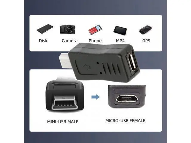 Alt view image 7 of 7 - 2pcs/lot Mini USB2.0 Male to Micro Female and Micro USB Male to Mini-USB Female Extension Connector Adapter