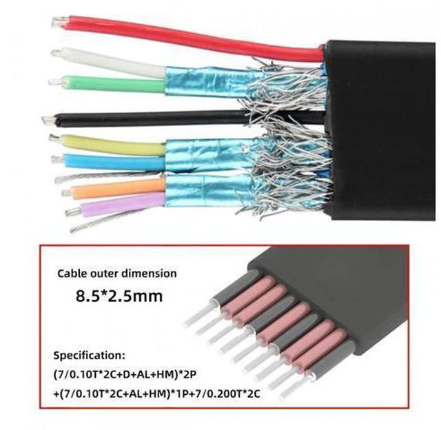 Alt view image 5 of 7 - Ultra Flat Slim Dual Port USB 3.0 Female Type-A Panel Type to Motherboard 20Pin 19Pin Header Cable 50cm