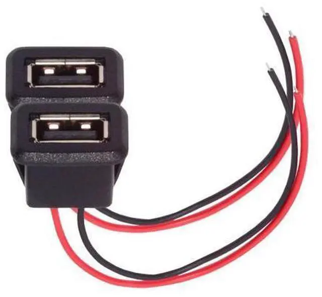 Main image of 2pcs/set DIY OEM Type A Female Socket to 2Pin Open Cable Latch Mount Type DC 5V Power