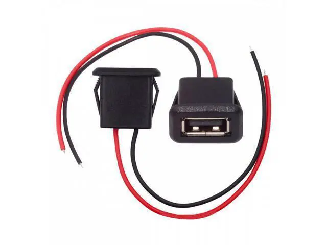 Alt view image 2 of 7 - 2pcs/set DIY OEM Type A Female Socket to 2Pin Open Cable Latch Mount Type DC 5V Power