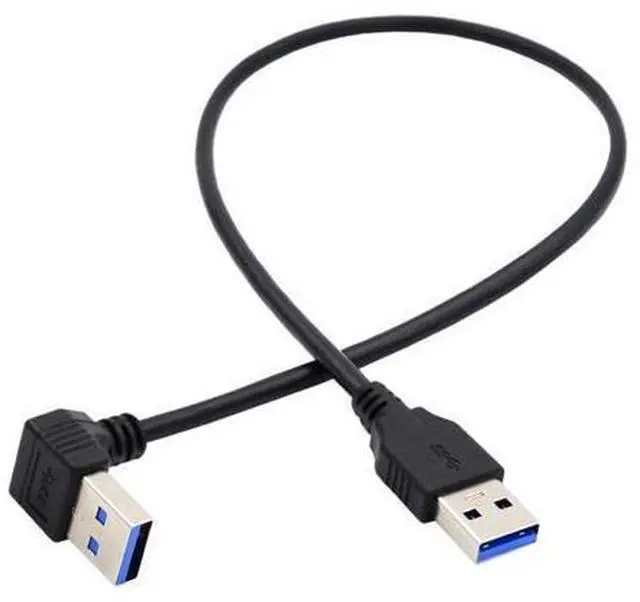 Main image of HKCY Angled USB 3.0 Type-A Male to Straight 3.0 Type-A Male Data 5Gbps Cable 90 Degree Up Angled 40cm