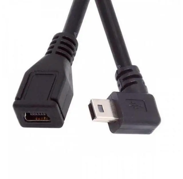 Main image of 90 Degree Right Angled Mini USB 5Pin Male to Female Extension Cable 30cm for GPS Camera
