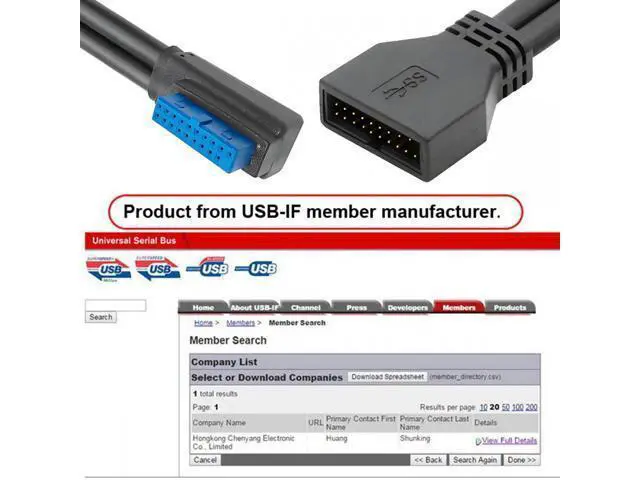 Alt view image 2 of 7 - Cable Left Angled USB 3.0 20Pin 19Pin Male Low Profile to Female Extension 5Gbps Cable 90 Degree for Motherboard