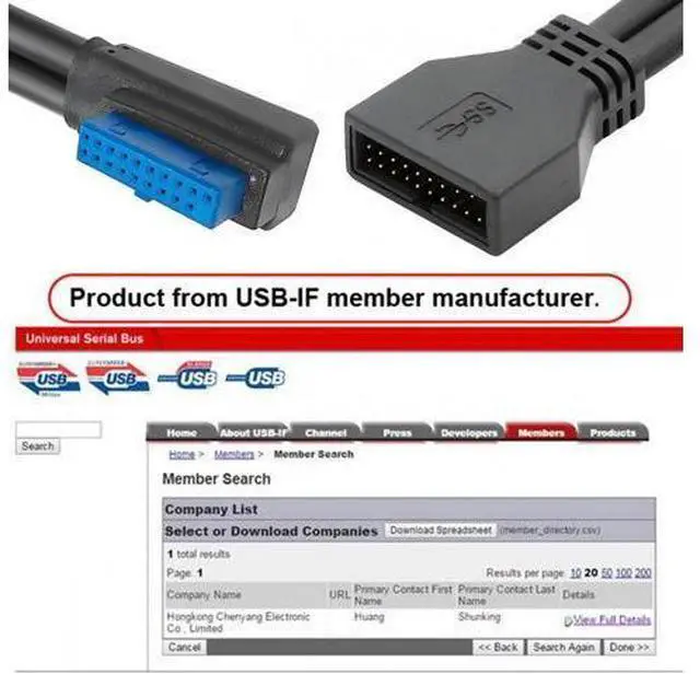 Alt view image 3 of 7 - Right Angled USB 3.0 20Pin 19Pin Male Low Profile to Female Extension 5Gbps Cable 90 Degree for Motherboard