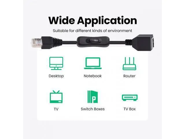 Alt view image 7 of 7 - RJ45 CAT6 8P8C STP UTP Male to Female Extension Cable with 304 Singal Switch On/Off LAN Ethernet Network Patch Cord