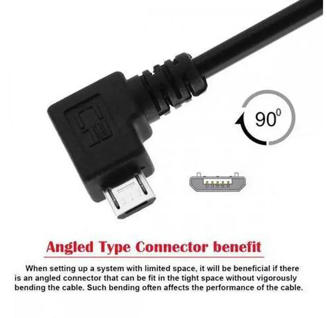 Alt view image 6 of 7 - Cable Left Angled 90 Degree Micro USB OTG to Standard B Type Cable for Printer Scanner Disk Lectronic Musical Instrument Midi Keyboard (60cm)