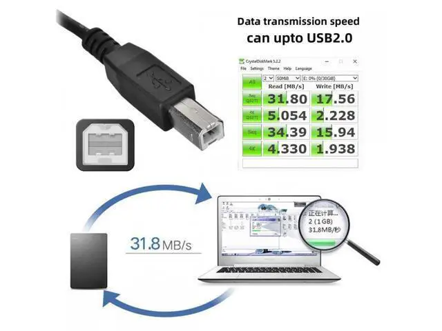 Alt view image 2 of 7 - Cable Right Angled 90 Degree Micro USB OTG to Standard B Type Cable for Printer Scanner Disk Lectronic Musical Instrument Midi Keyboard (30cm)
