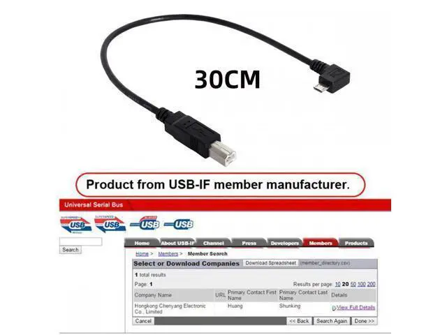 Alt view image 5 of 7 - Cable Right Angled 90 Degree Micro USB OTG to Standard B Type Cable for Printer Scanner Disk Lectronic Musical Instrument Midi Keyboard (30cm)