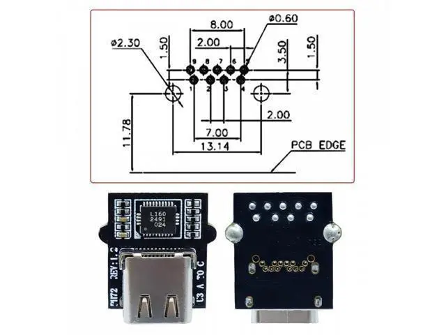 Alt view image 5 of 6 - DIY OEM Type-C Female Socket Connector with VL160 Chipset Replace for USB3.0 Type-A Female DIP Type DC 5V Power