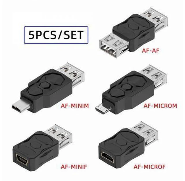 Alt view image 2 of 7 - 5pcs/lot Micro USB 2.0 OTG Mini USB 5Pin Type-A Male to Female Data Charge Adapter