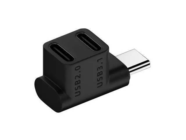 Alt view image 3 of 7 - HKCY 10Gbps USB3.1 Type C Male to Dual Female Power Data Splitter Adapter Up Angled Compatible with Steam Deck Laptop