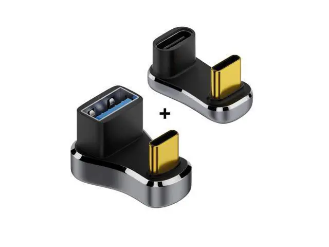 Alt view image 2 of 7 - HKCY USB3.0 Type C Male to Female & OTG Power Data Adapter Opposite U Shape Back Angled Compatible with Steam Deck
