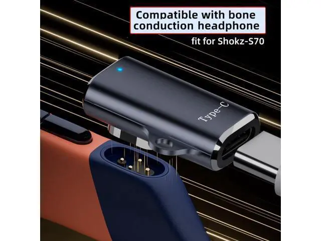 Alt view image 5 of 7 - 2pcs/lot Magnetic Charging Adapter USB Type-C to 4-Pin Horizontal Vertical Rhomboid Contacts Compatible with Bone Conduction Headphone S70