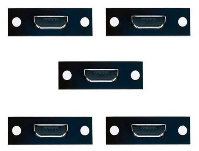 Main image of 5pcs/set DIY OEM Micro-USB 5Pin Female Type-B Socket Connector Panel Mount Type with PC Board USB 2.0 Pinout