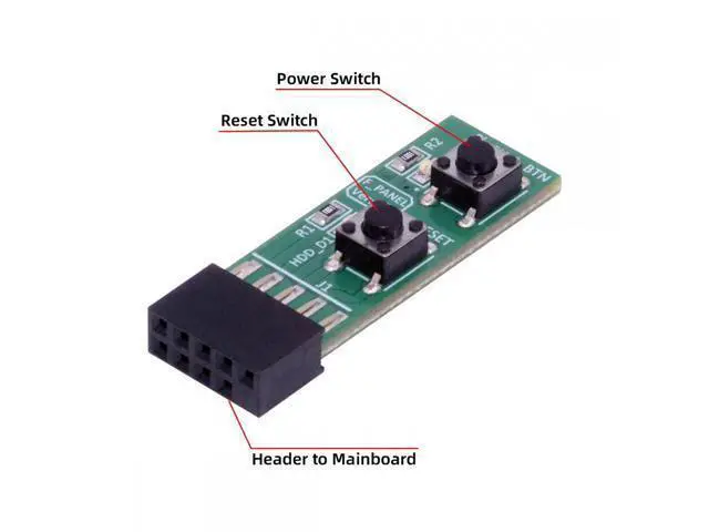Alt view image 4 of 6 - Reset Power Jumper for Computer Mainboard 10Pin Switching Board Adapter With Button For Maintenance Task