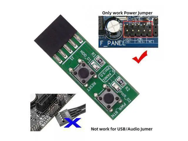 Alt view image 5 of 6 - Reset Power Jumper for Computer Mainboard 10Pin Switching Board Adapter With Button For Maintenance Task