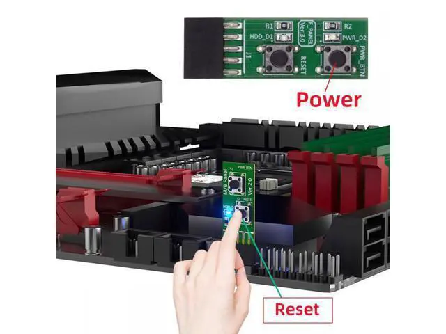 Alt view image 6 of 6 - Reset Power Jumper for Computer Mainboard 10Pin Switching Board Adapter With Button For Maintenance Task