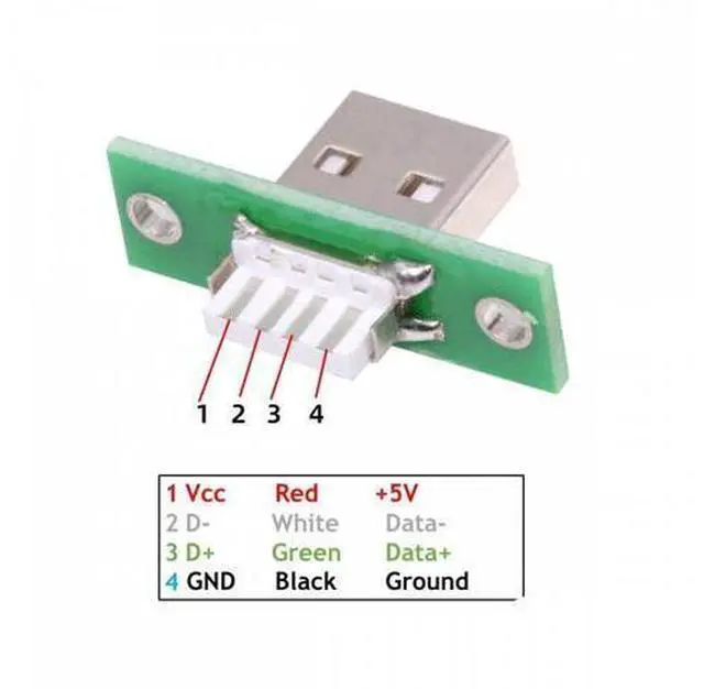 Alt view image 5 of 6 - 5pcs/set DIY OEM USB Type-A Male Plug Connector with Panel Mount Solder Type Reversible Design
