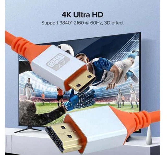 Alt view image 7 of 7 - Mini HDMI 4K to HDMI Ultra Soft High Flex HDTV Cable Hyper Super Flexible Cord High Speed Type-A Male to Male for Computer HDTV (100cm)