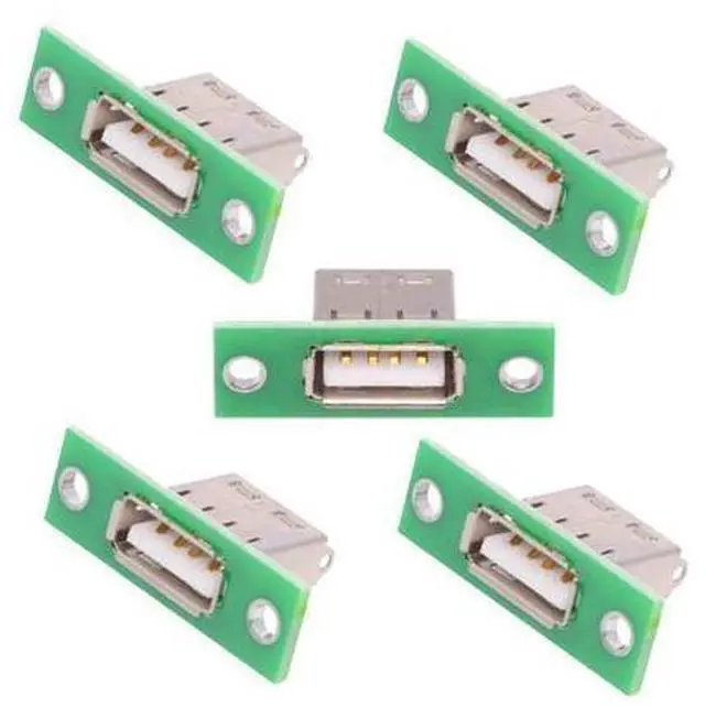 Main image of 5pcs/set DIY OEM USB Type-A Female Socket Connector with Panel Mount Solder Type